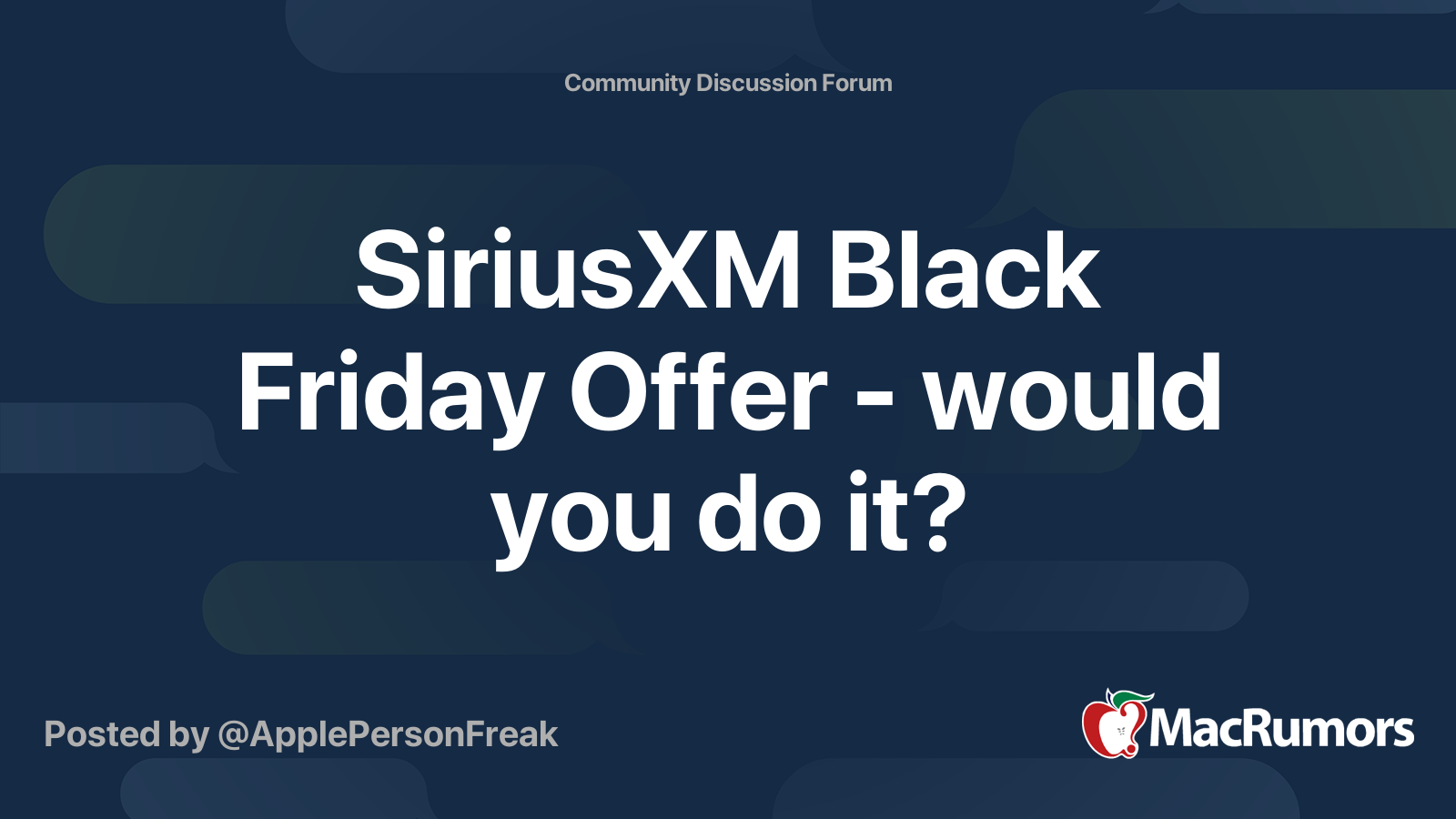 SiriusXM Black Friday Offer - would you do it?