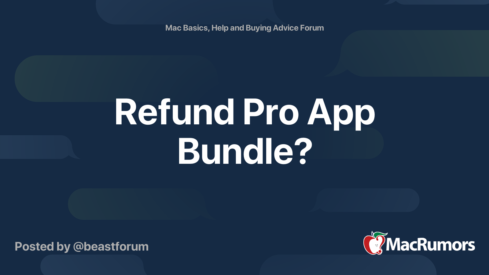 Refund Pro App Bundle? MacRumors Forums