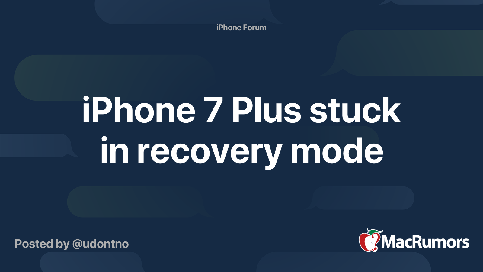 how to get iphone 7 plus out of recovery mode