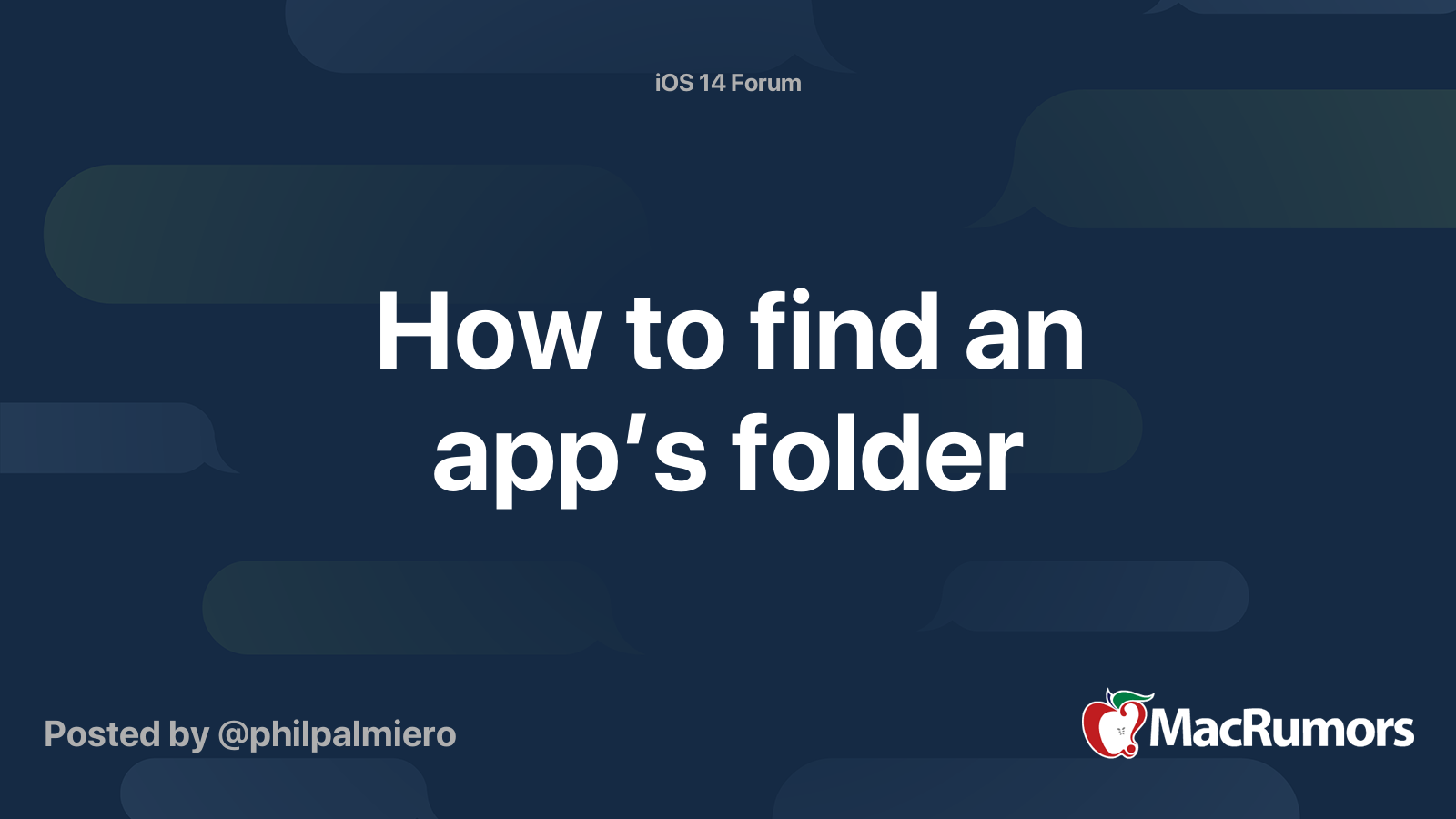 How to find an app’s folder | MacRumors Forums