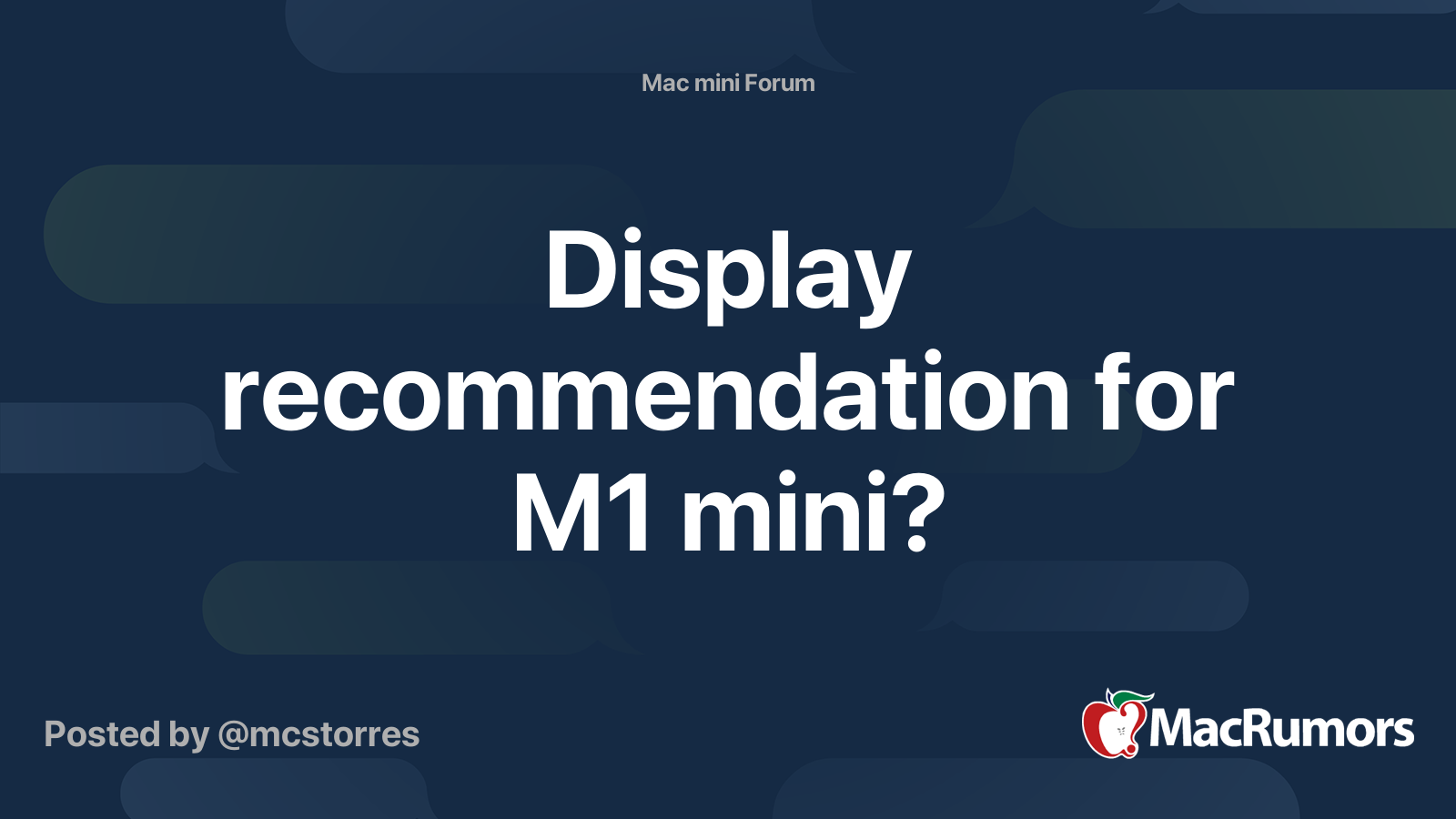 Display recommendation for M1 mini? | MacRumors Forums