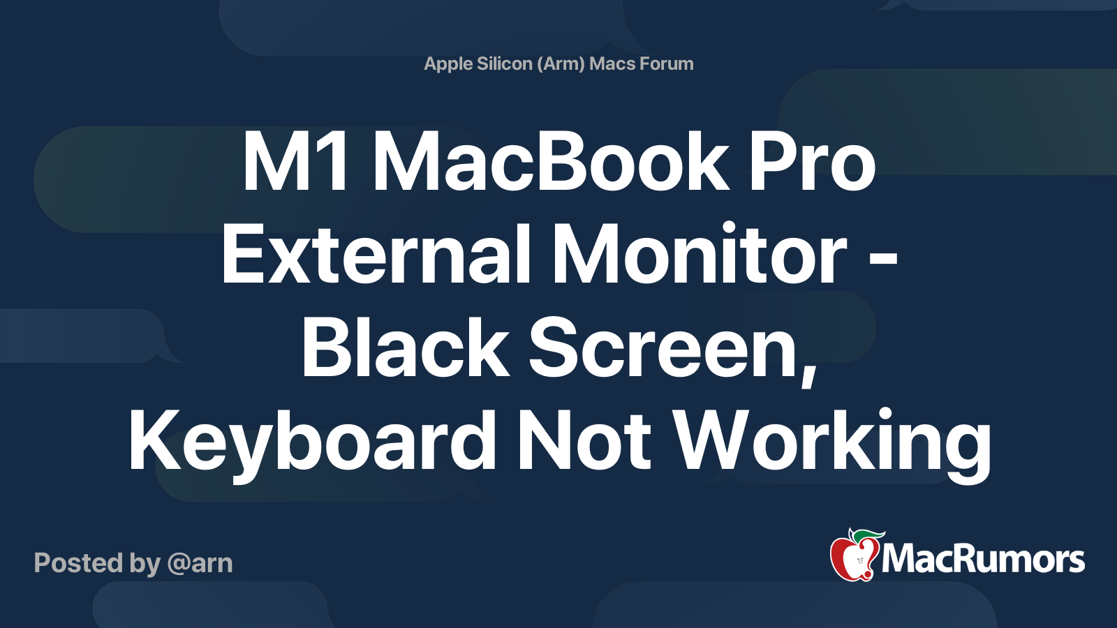 M1 MacBook Pro External Monitor Black Screen, Keyboard Not Working