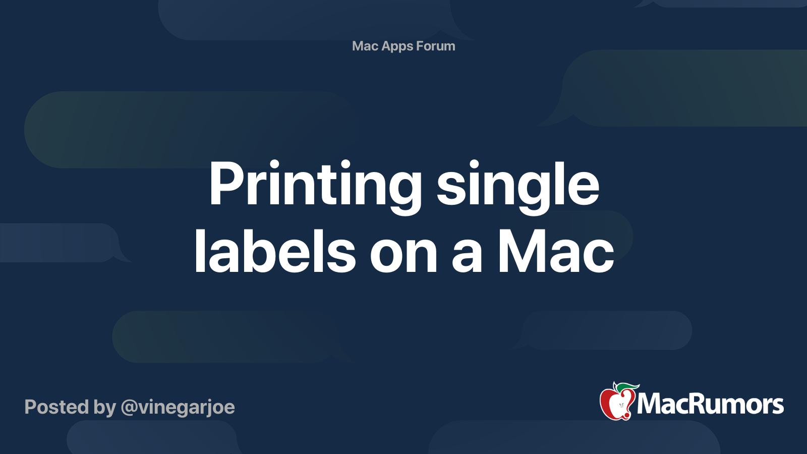 Printing single labels on a Mac MacRumors Forums