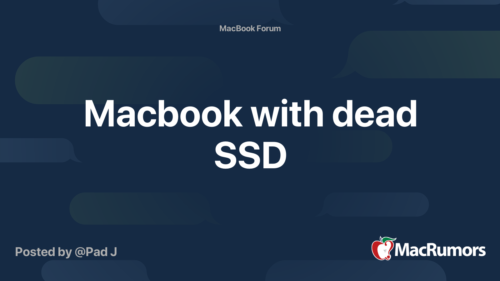 Hysterical weather Tweet Macbook with dead SSD | MacRumors Forums