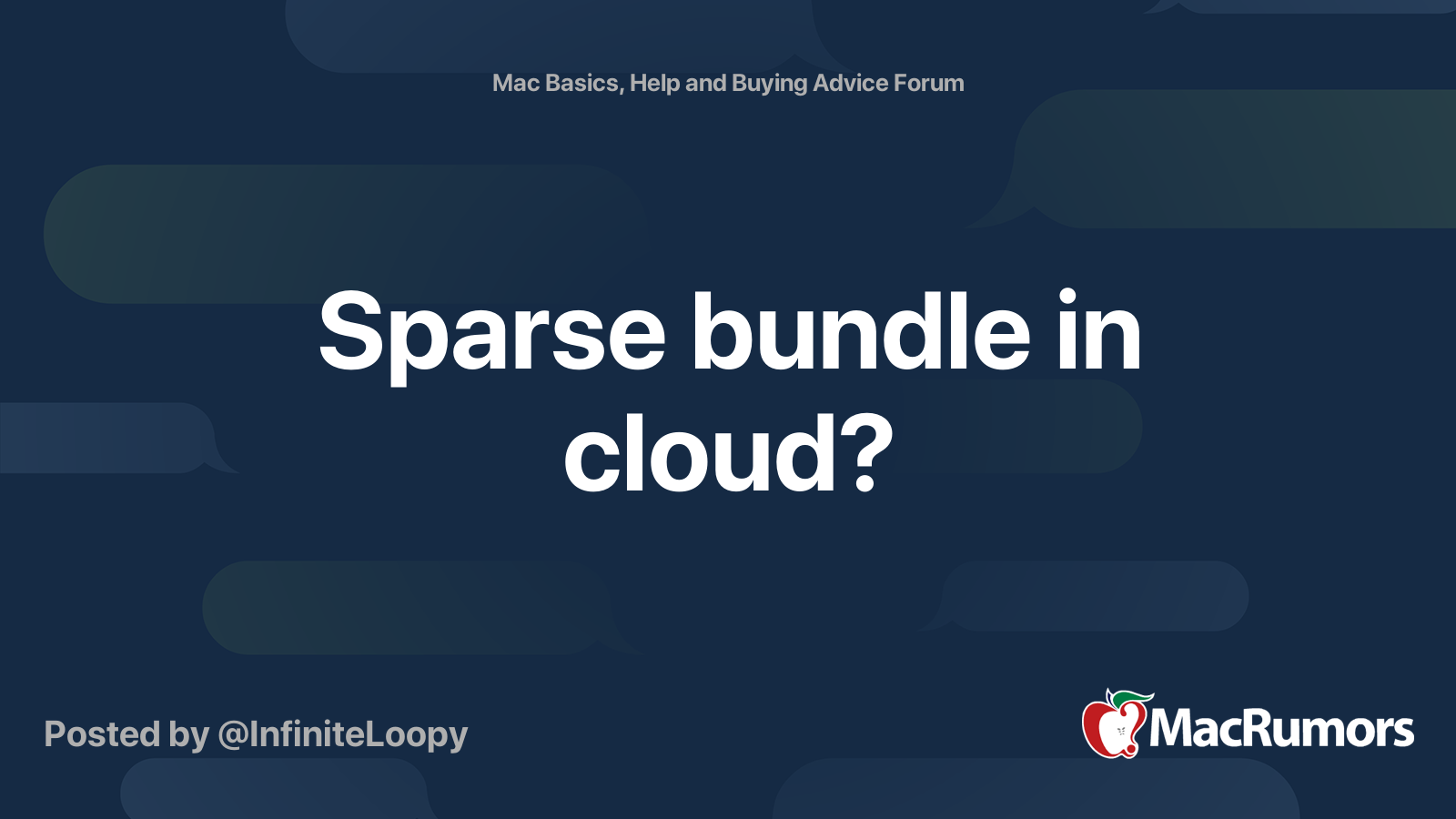 Sparse bundle in cloud? | MacRumors Forums
