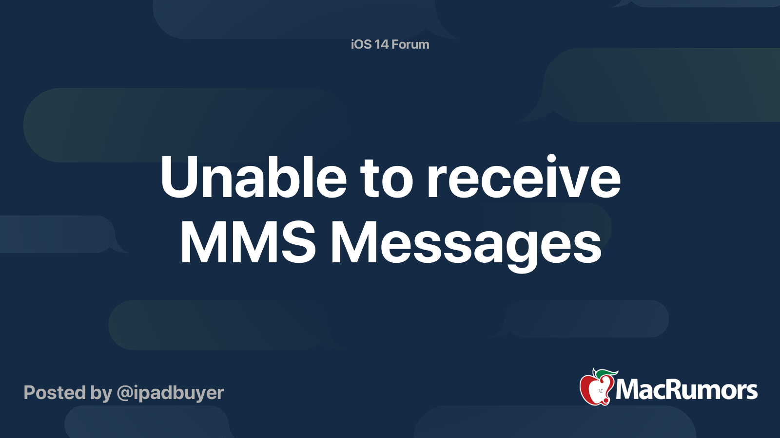 Unable To Receive Mms Messages Macrumors Forums