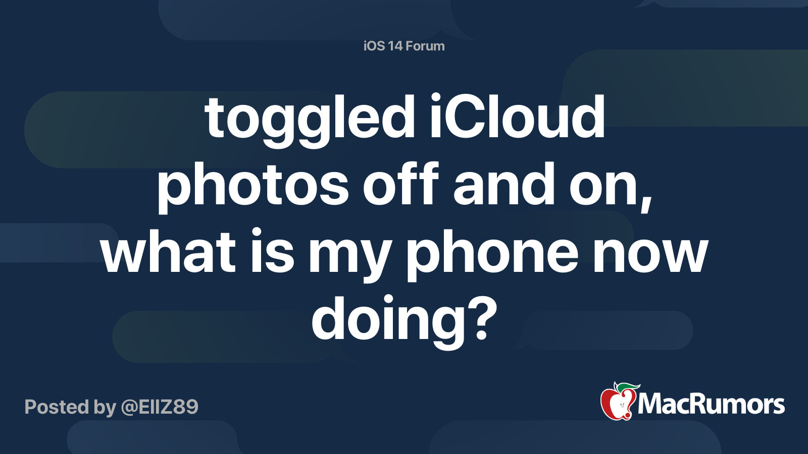 toggled iCloud photos off and on, what is my phone now doing