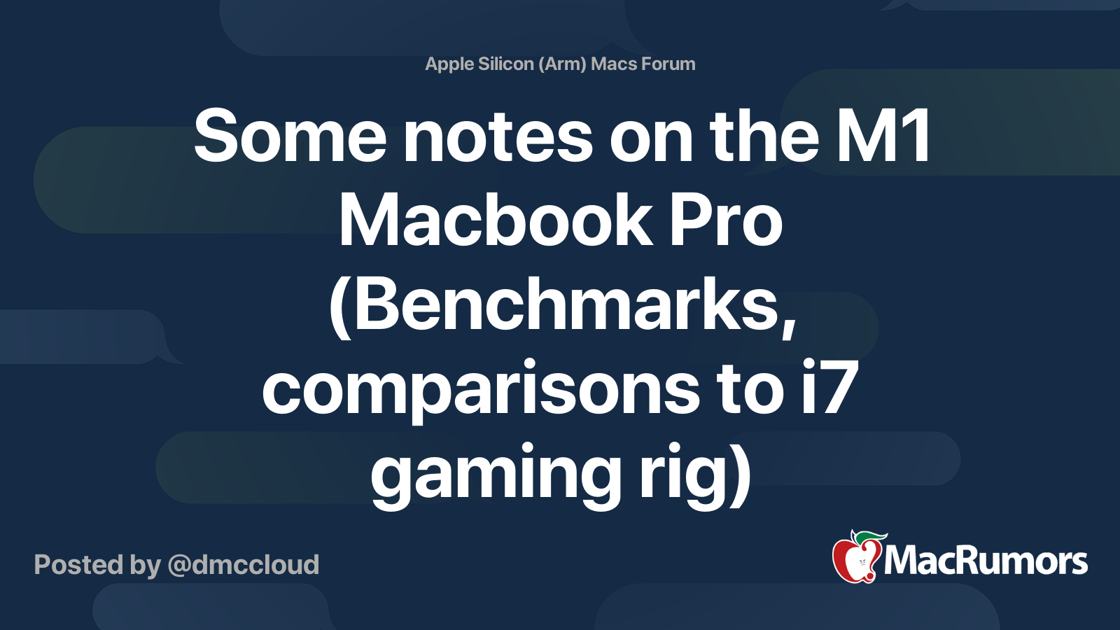 Some notes on the M1 Macbook Pro (Benchmarks, comparisons to i7 gaming ...