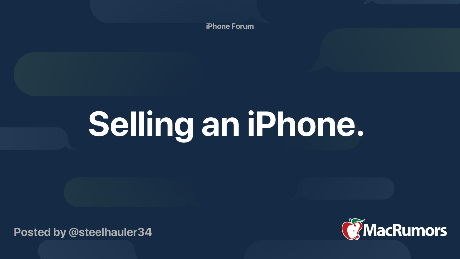 Selling an iPhone. | MacRumors Forums