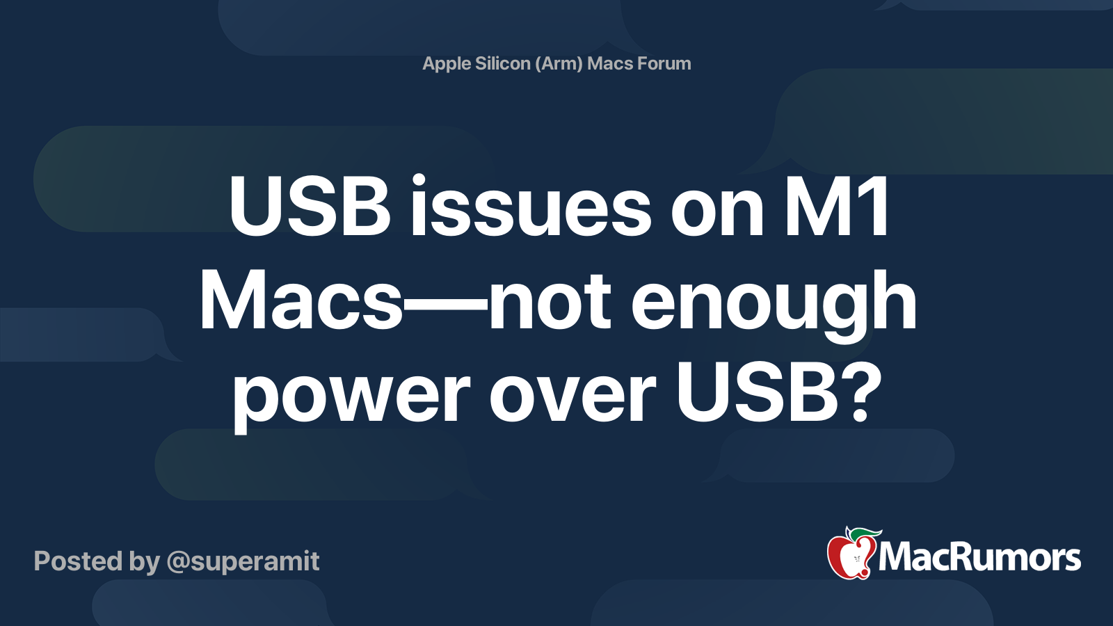 USB issues on M1 Macs—not enough power over USB? MacRumors Forums