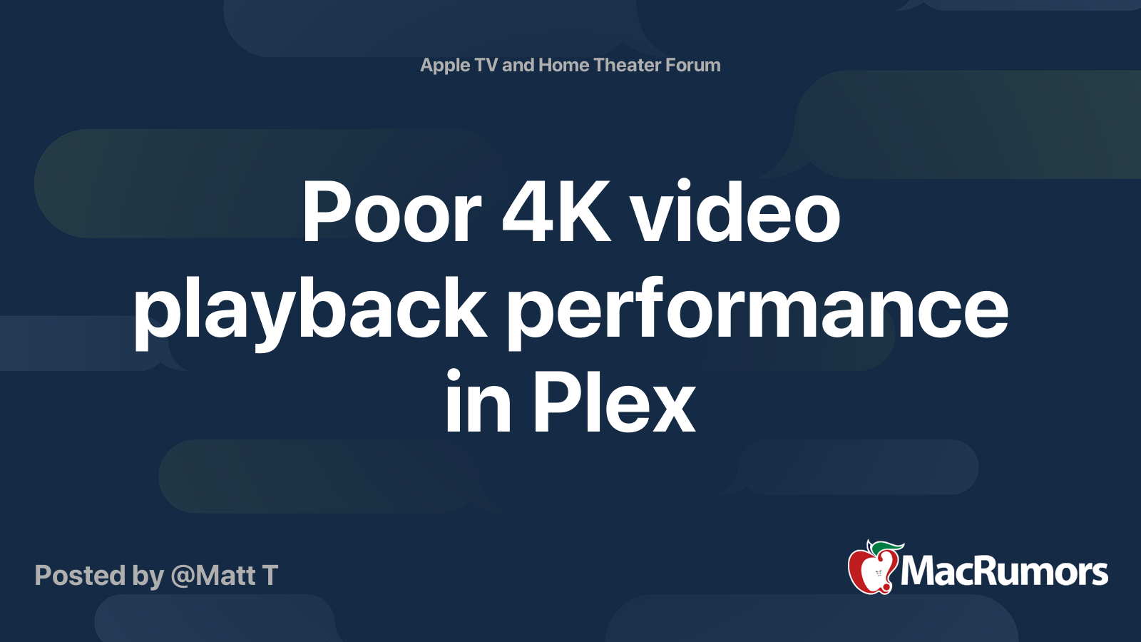 Poor 4K video performance Plex | Forums