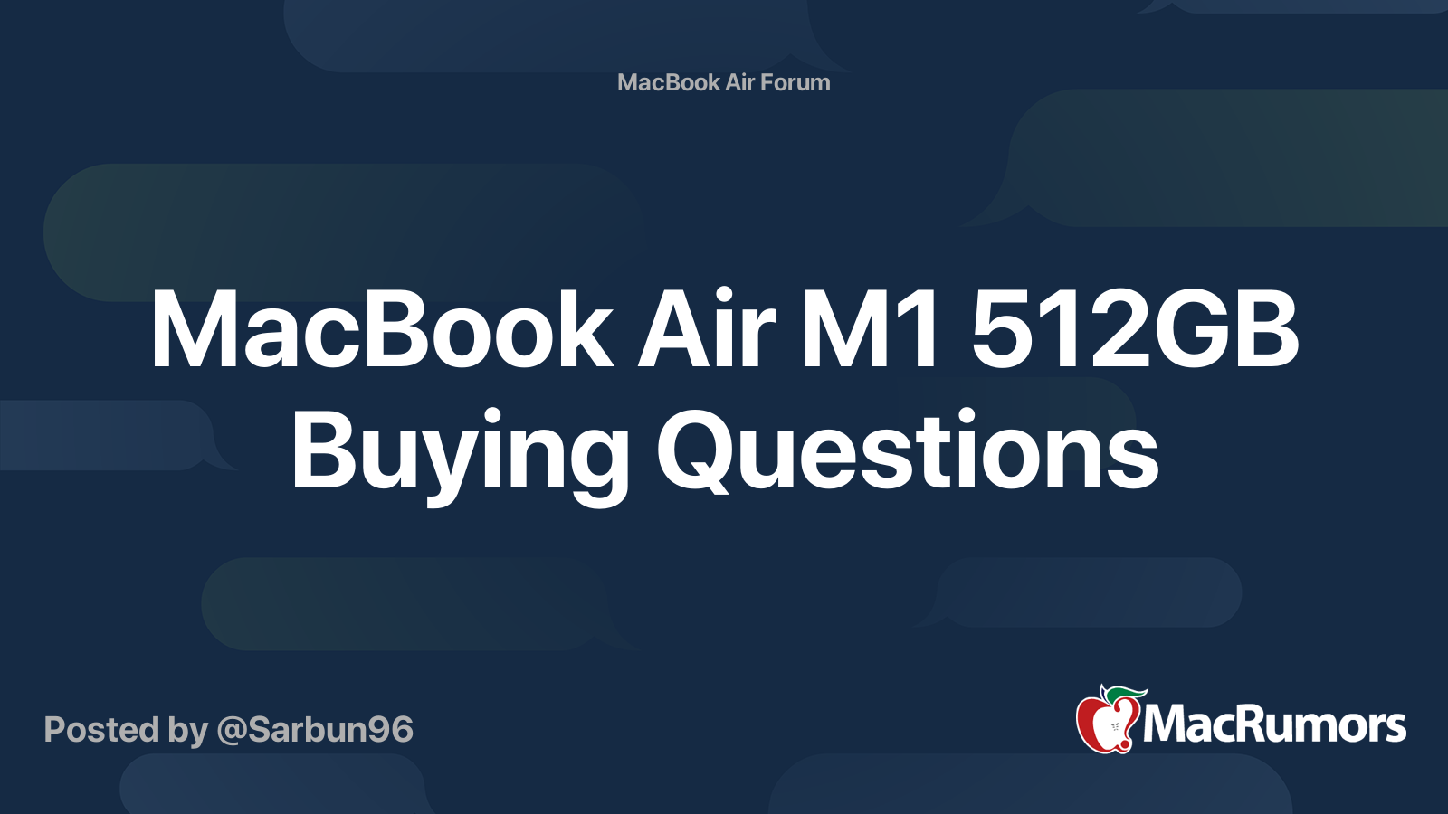 Macbook Air M1 512gb Buying Questions Macrumors Forums