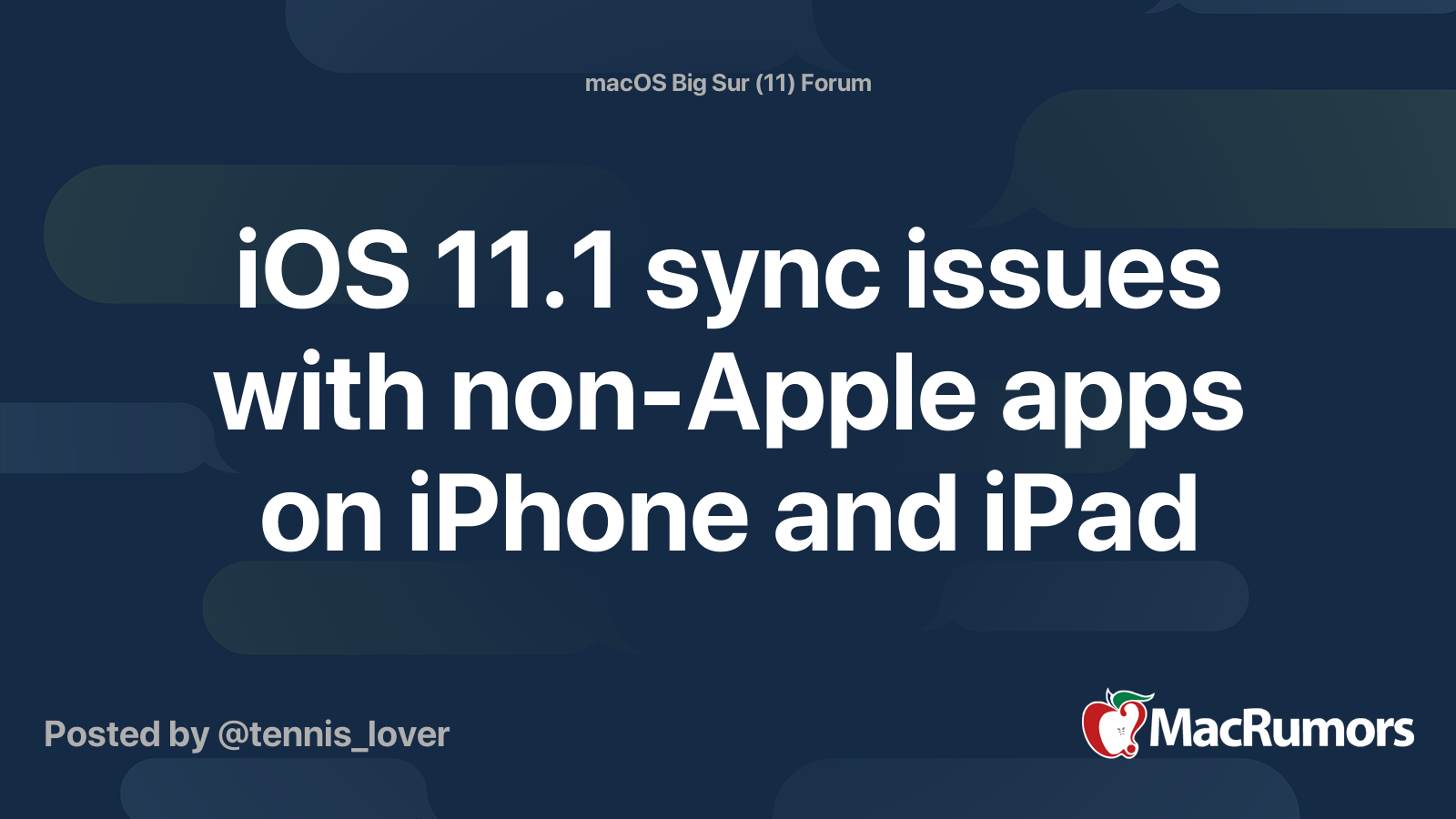 iOS 11.1 sync issues with non-Apple apps on iPhone and iPad | MacRumors ...