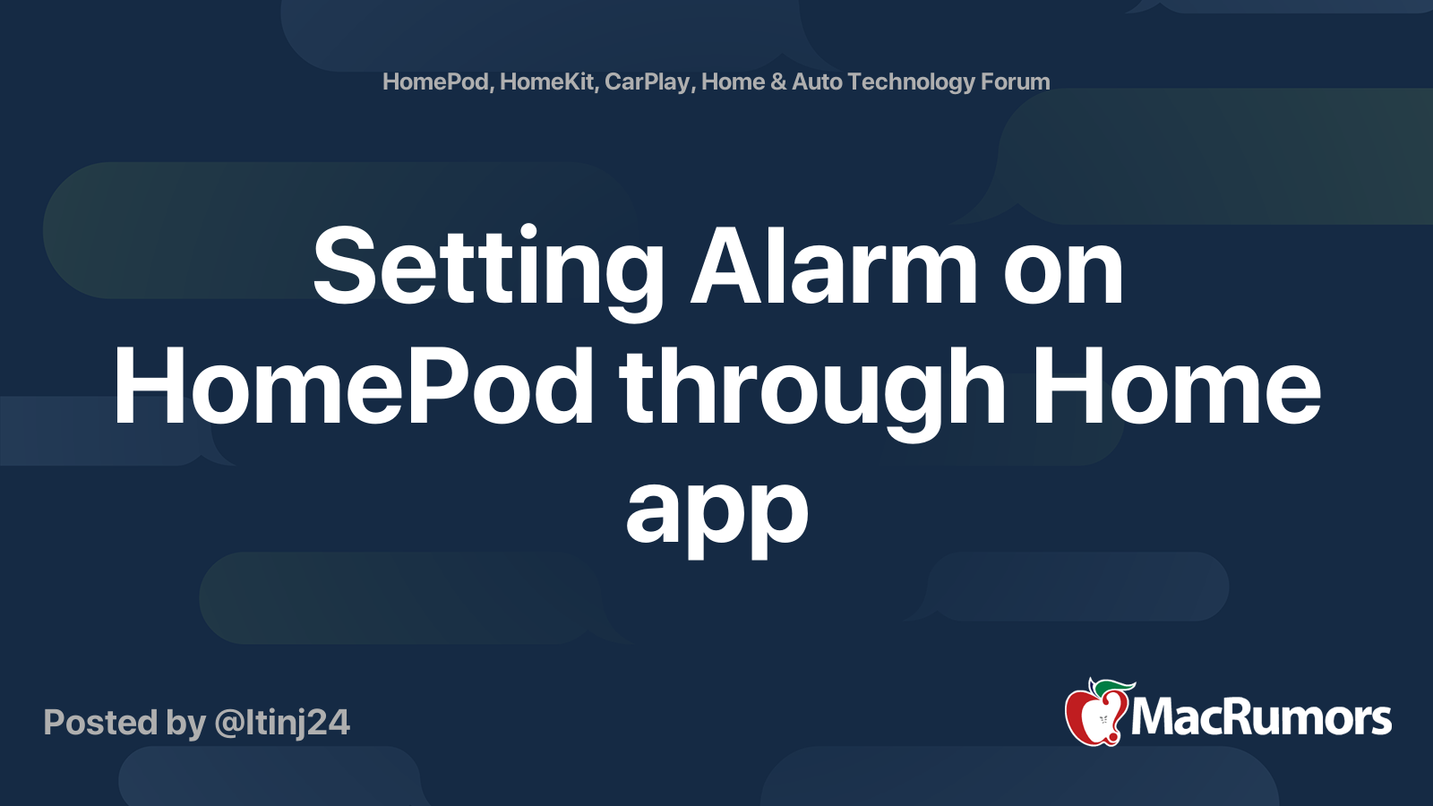 Setting Alarm on HomePod through Home app MacRumors Forums