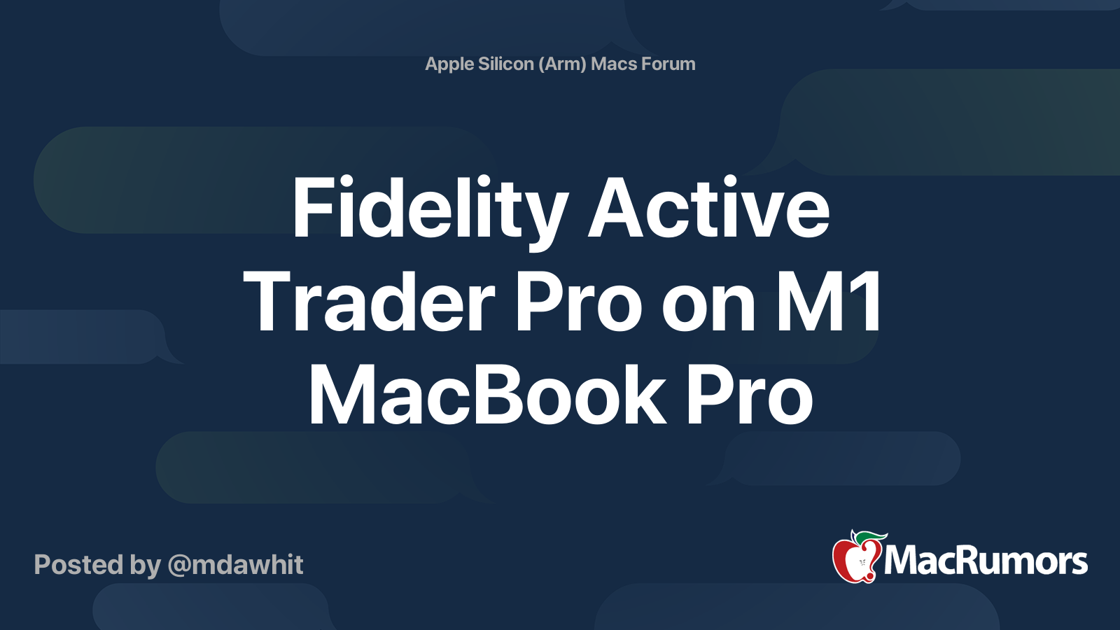 Fidelity Active Trader Pro on M1 MacBook Pro | MacRumors ...