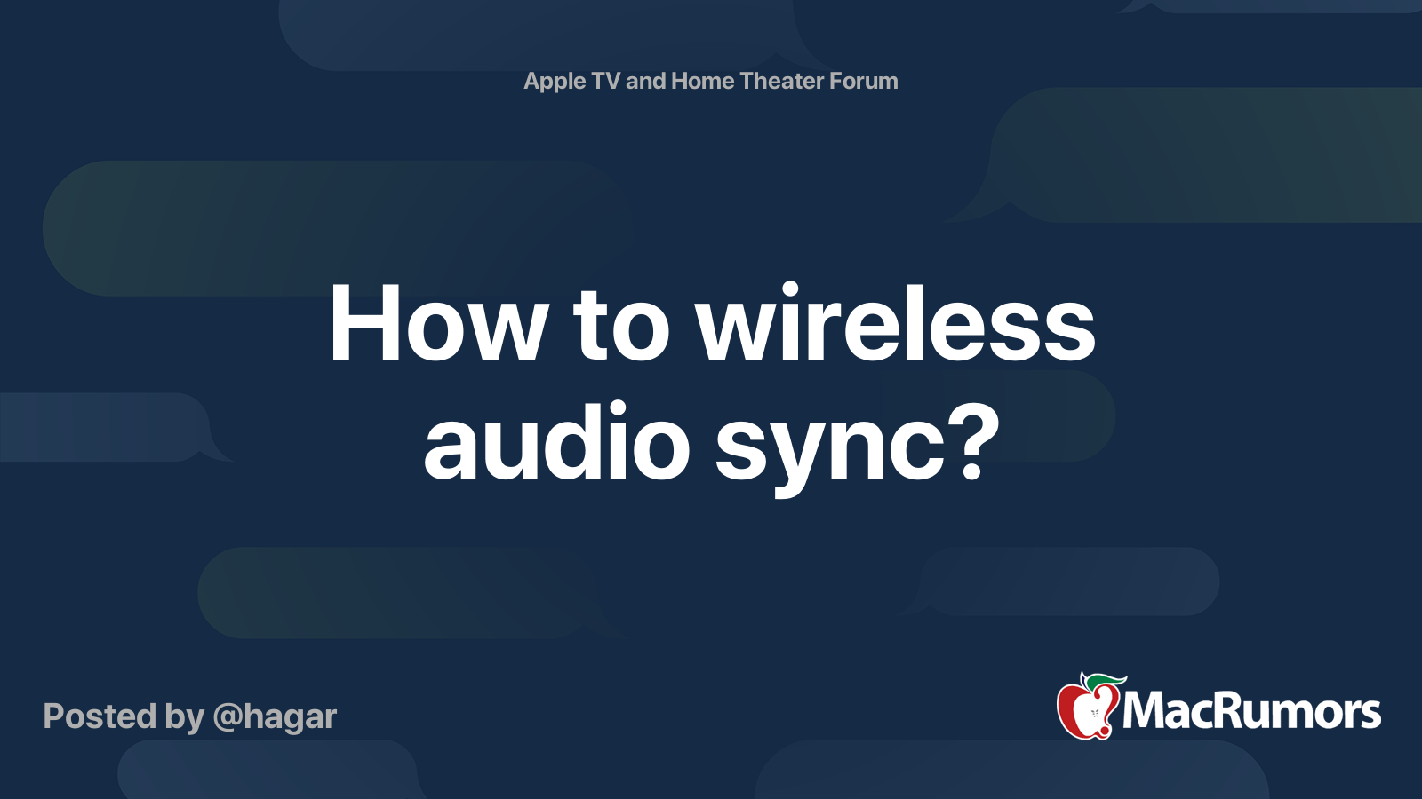 How to wireless audio sync? MacRumors Forums