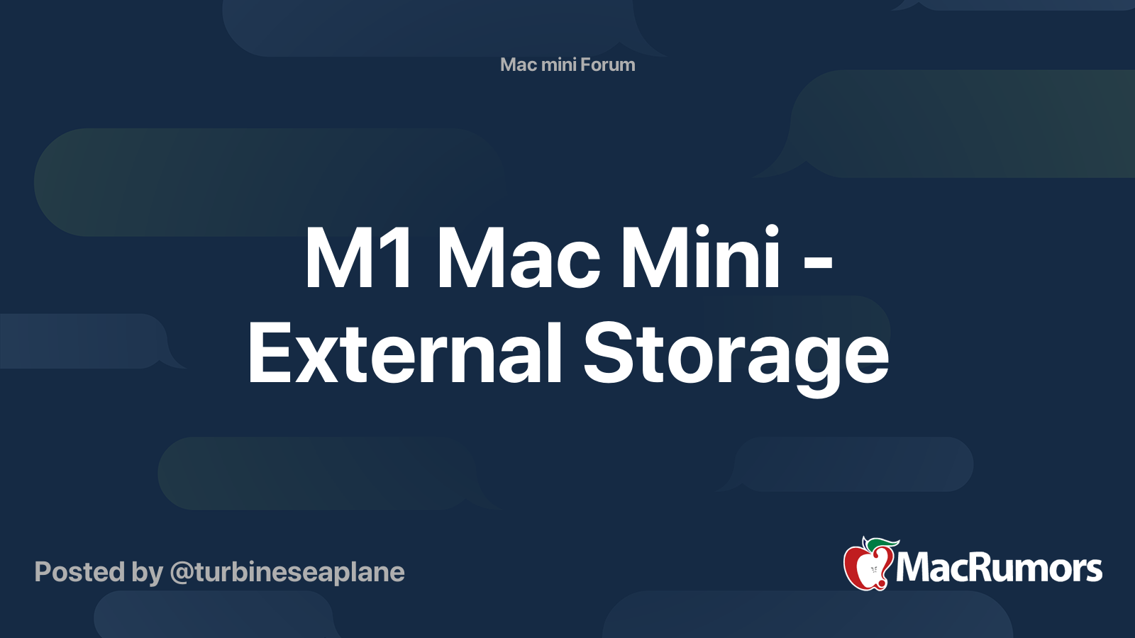 M1 Mac Mini - External Storage | MacRumors Forums