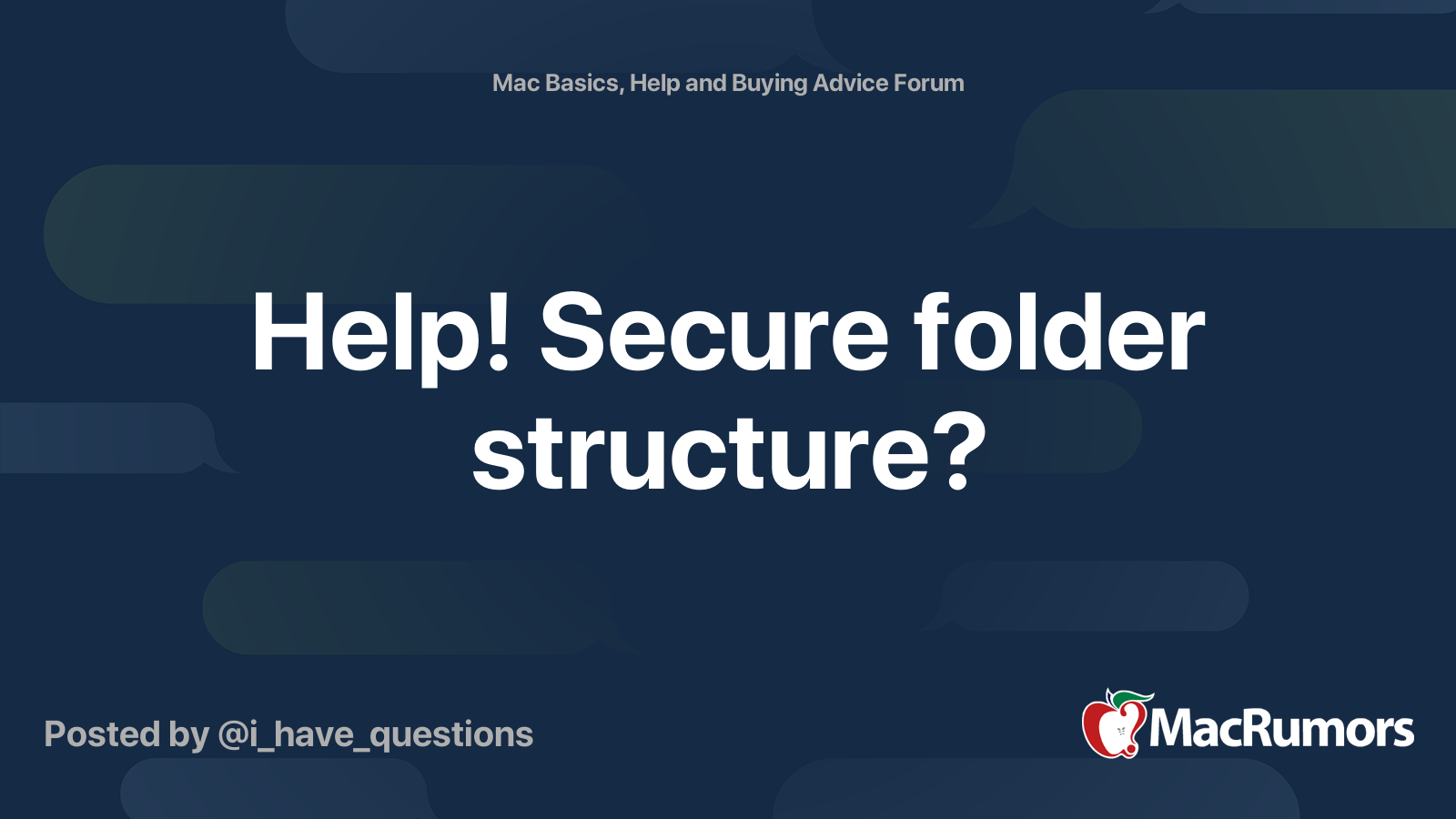 Help! Secure folder structure? | MacRumors Forums