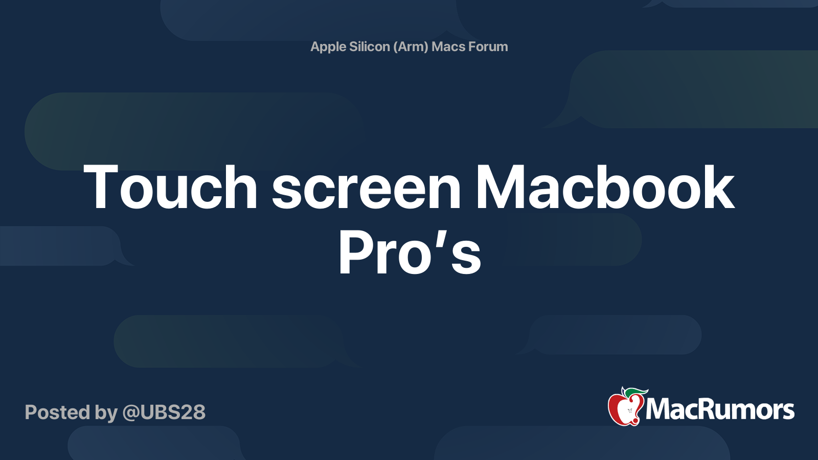 Touch screen Macbook Pro’s MacRumors Forums