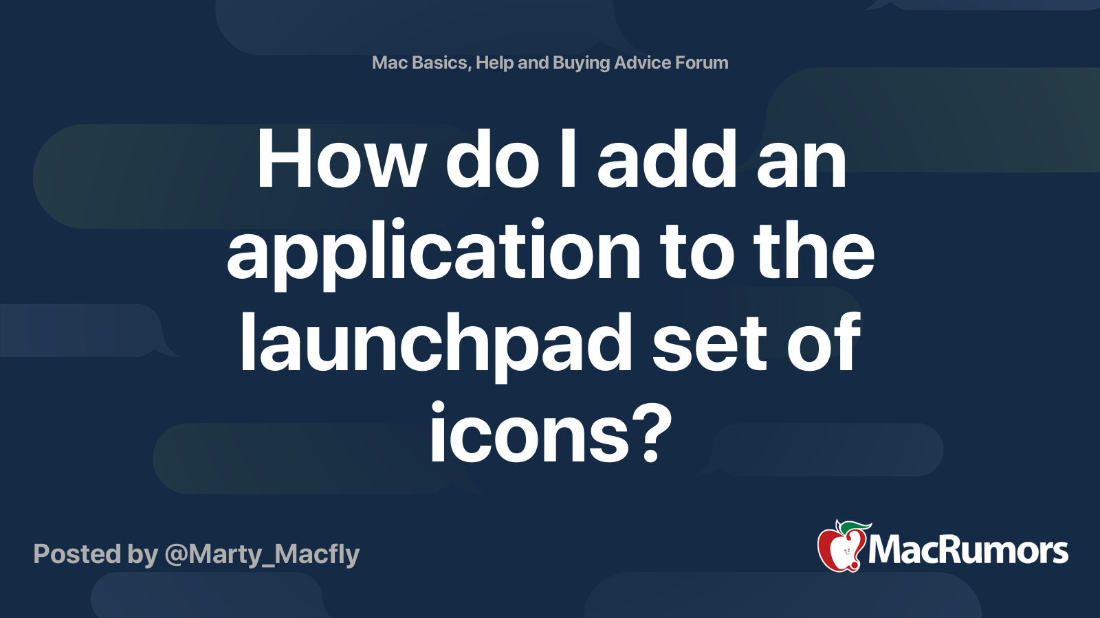 How do I add an application to the launchpad set of icons? | MacRumors ...
