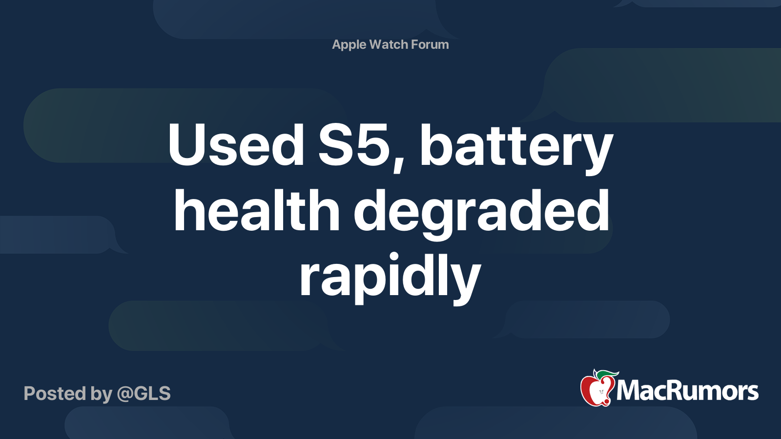 Used S5, battery health degraded rapidly MacRumors Forums