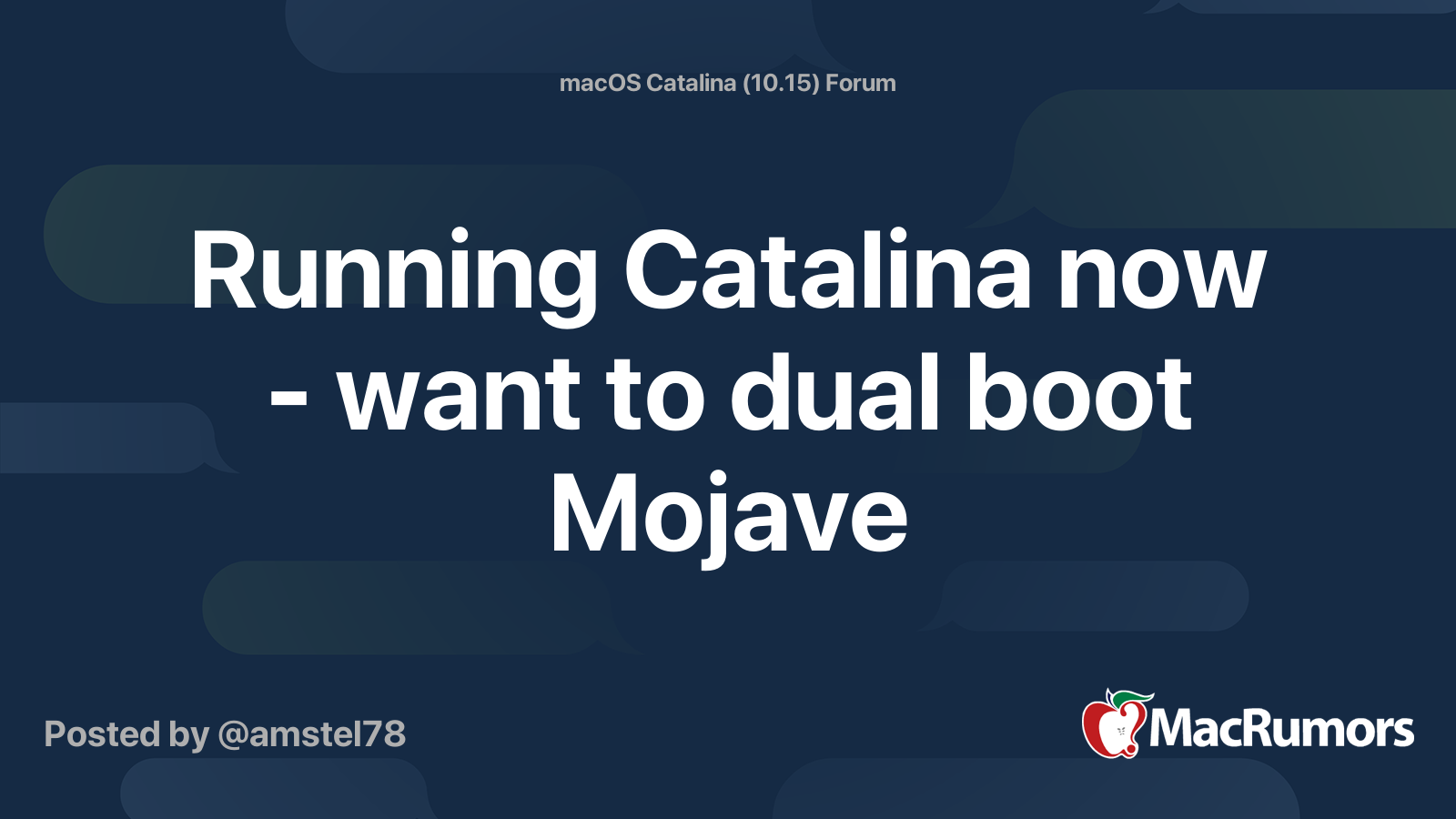 Dual Boot Mojave Catalina