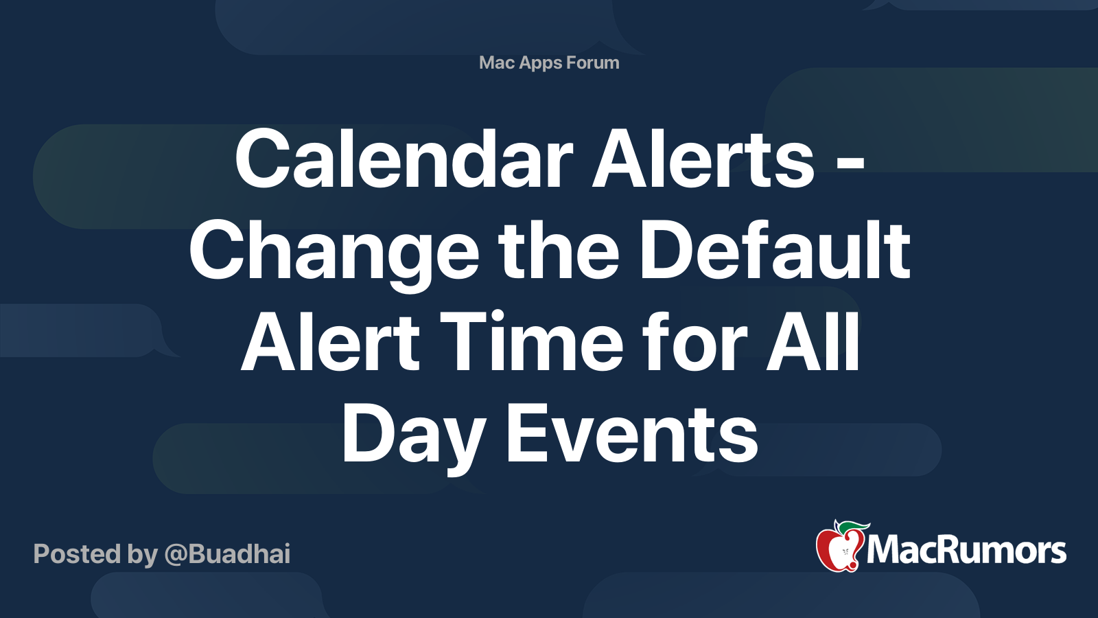 Calendar Alerts Change the Default Alert Time for All Day Events