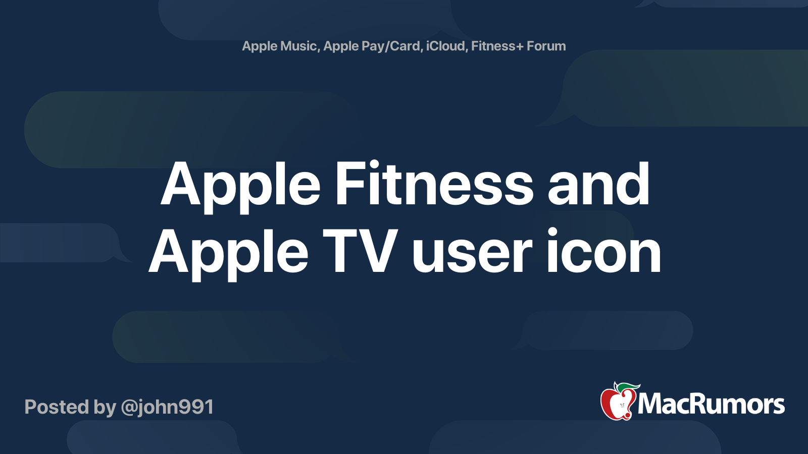 Apple Fitness and Apple TV user icon MacRumors Forums