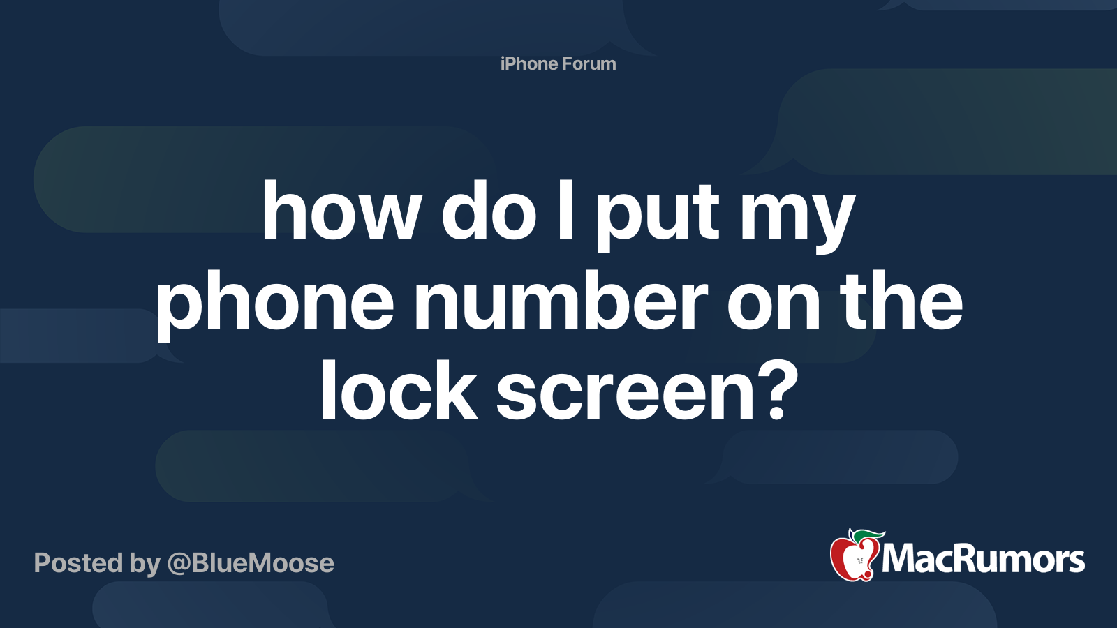 put phone number on iphone lock screen