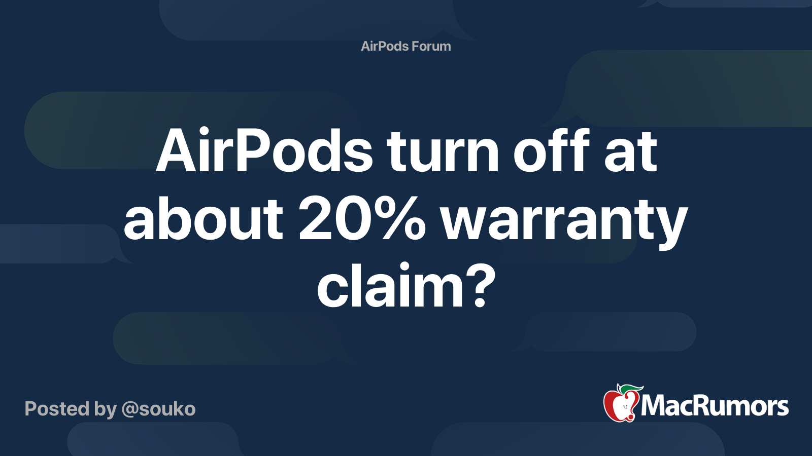 AirPods turn off at about 20% warranty claim? | MacRumors Forums