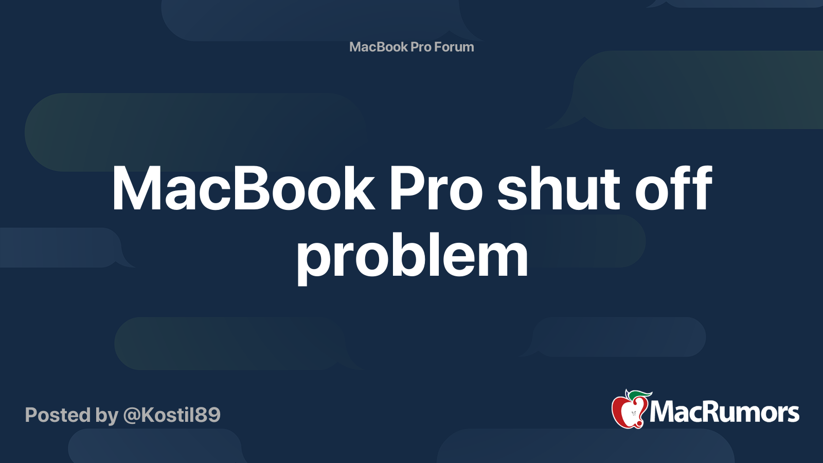 MacBook Pro shut off problem MacRumors Forums