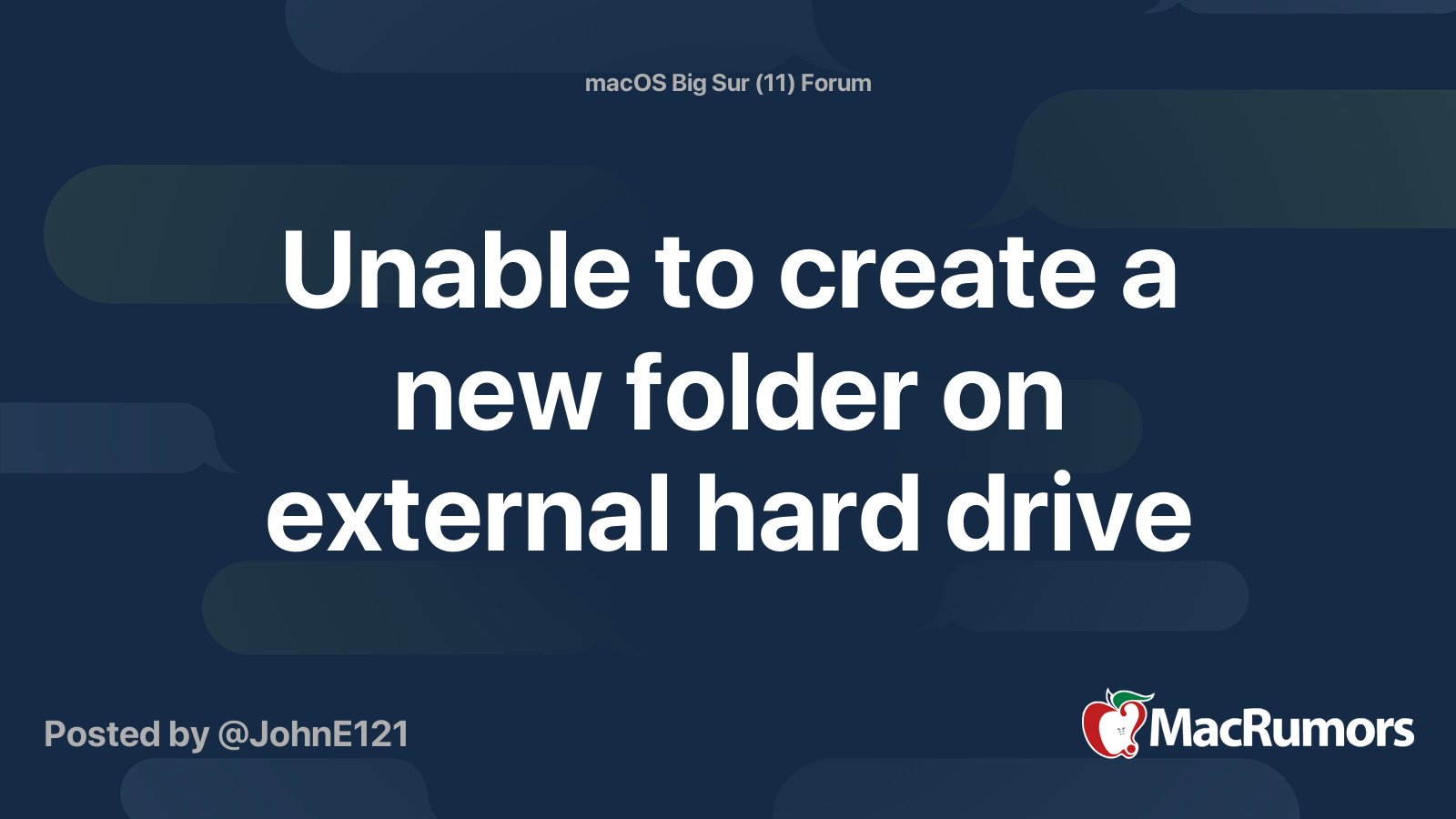 unable to create new folder on external hard drive mac