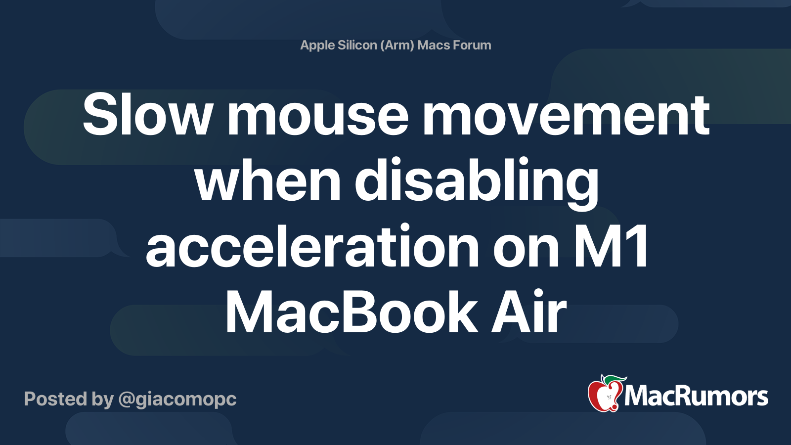 Slow mouse movement when disabling acceleration on M1 MacBook Air