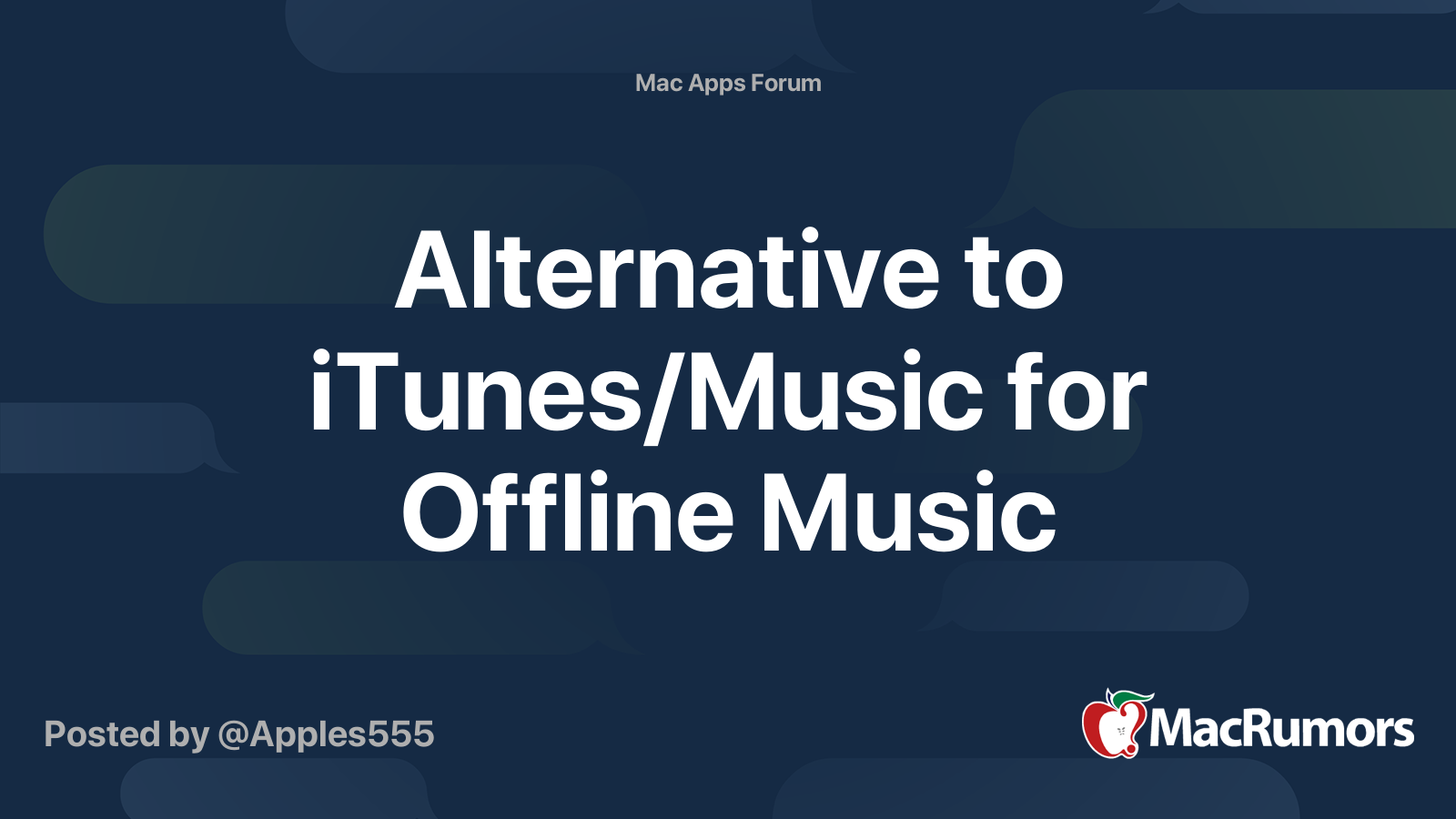 Alternative To Itunes Music For Offline Music Macrumors Forums