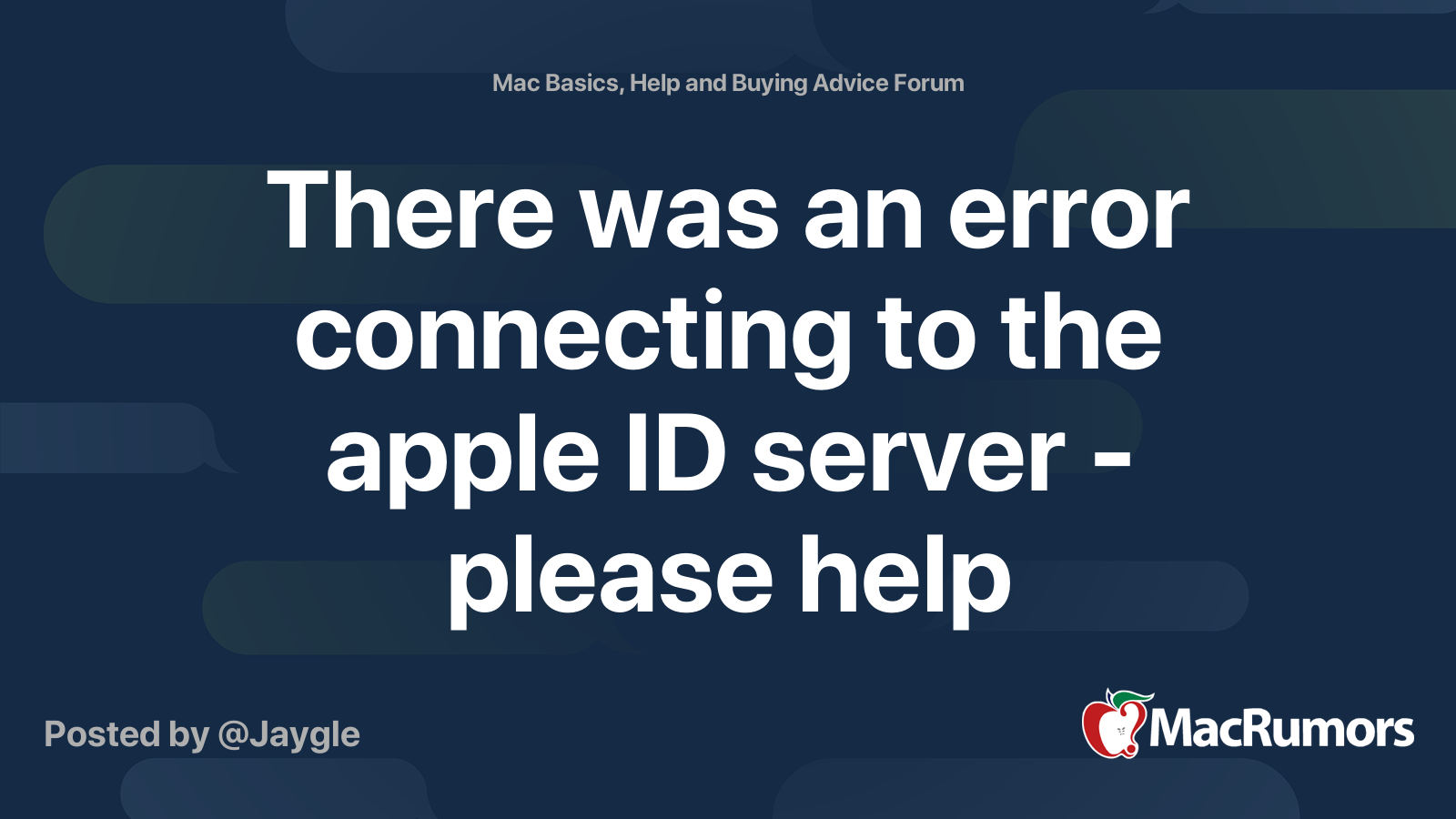 There was an error connecting to the apple id server please help