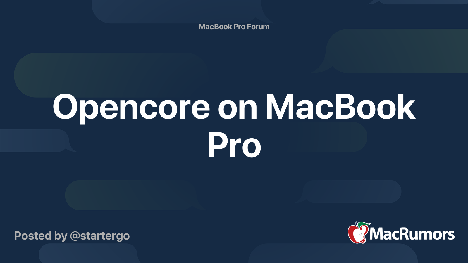 Opencore on MacBook Pro | MacRumors Forums