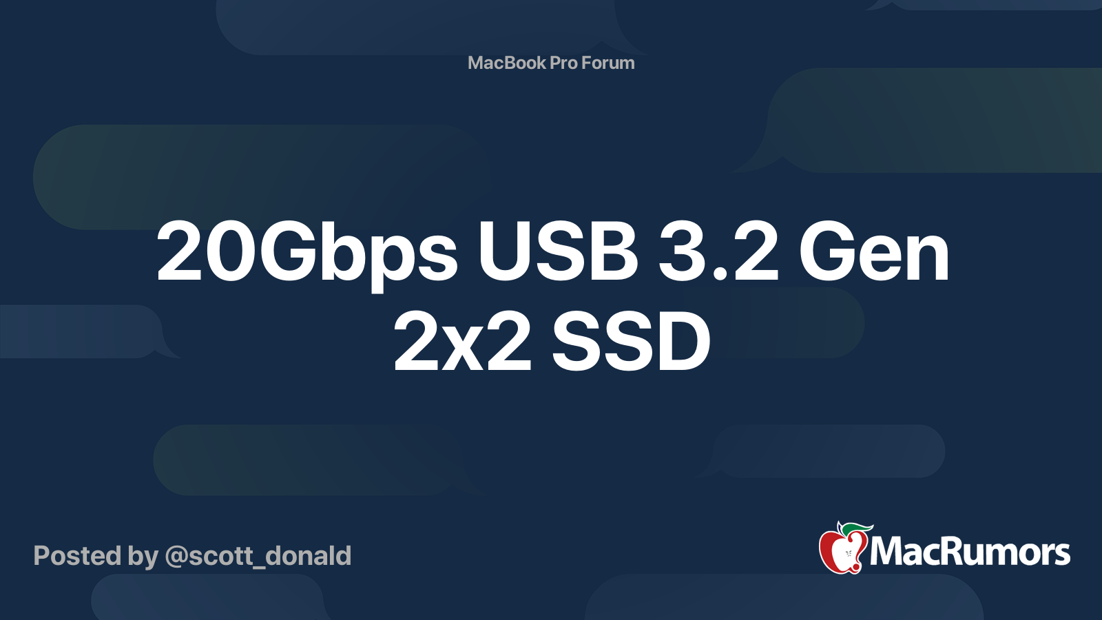 20gbps usb 3 2 gen 2x2 ssd macrumors forums