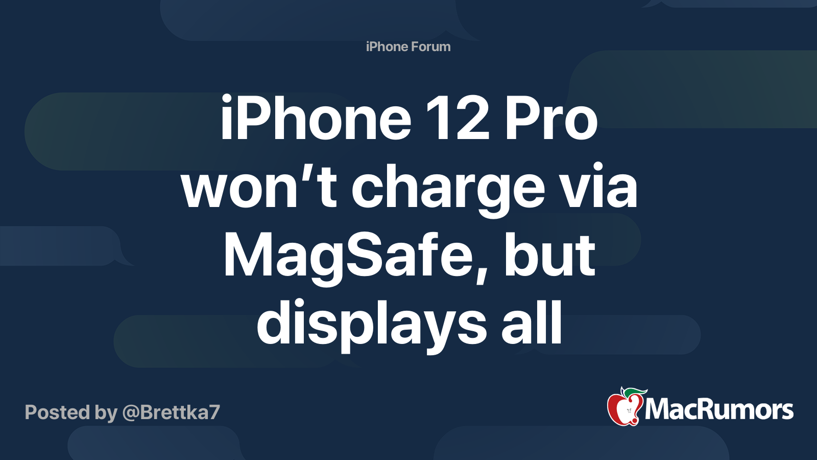 iPhone 12 Pro won’t charge via MagSafe, but displays all charging