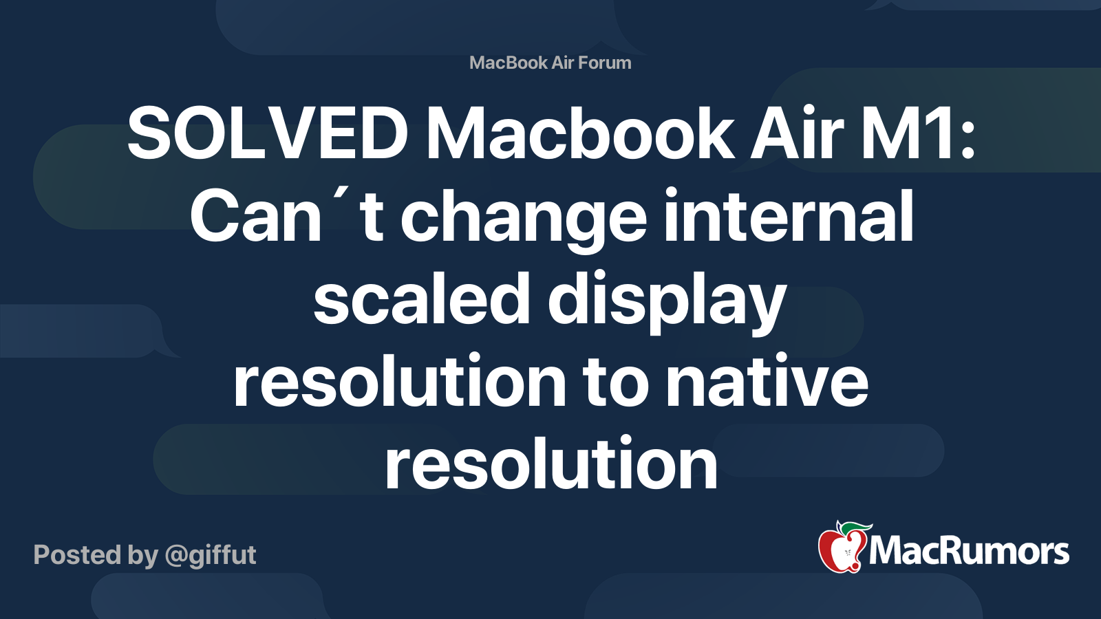 SOLVED Macbook Air M1: Can´t change internal scaled display resolution ...