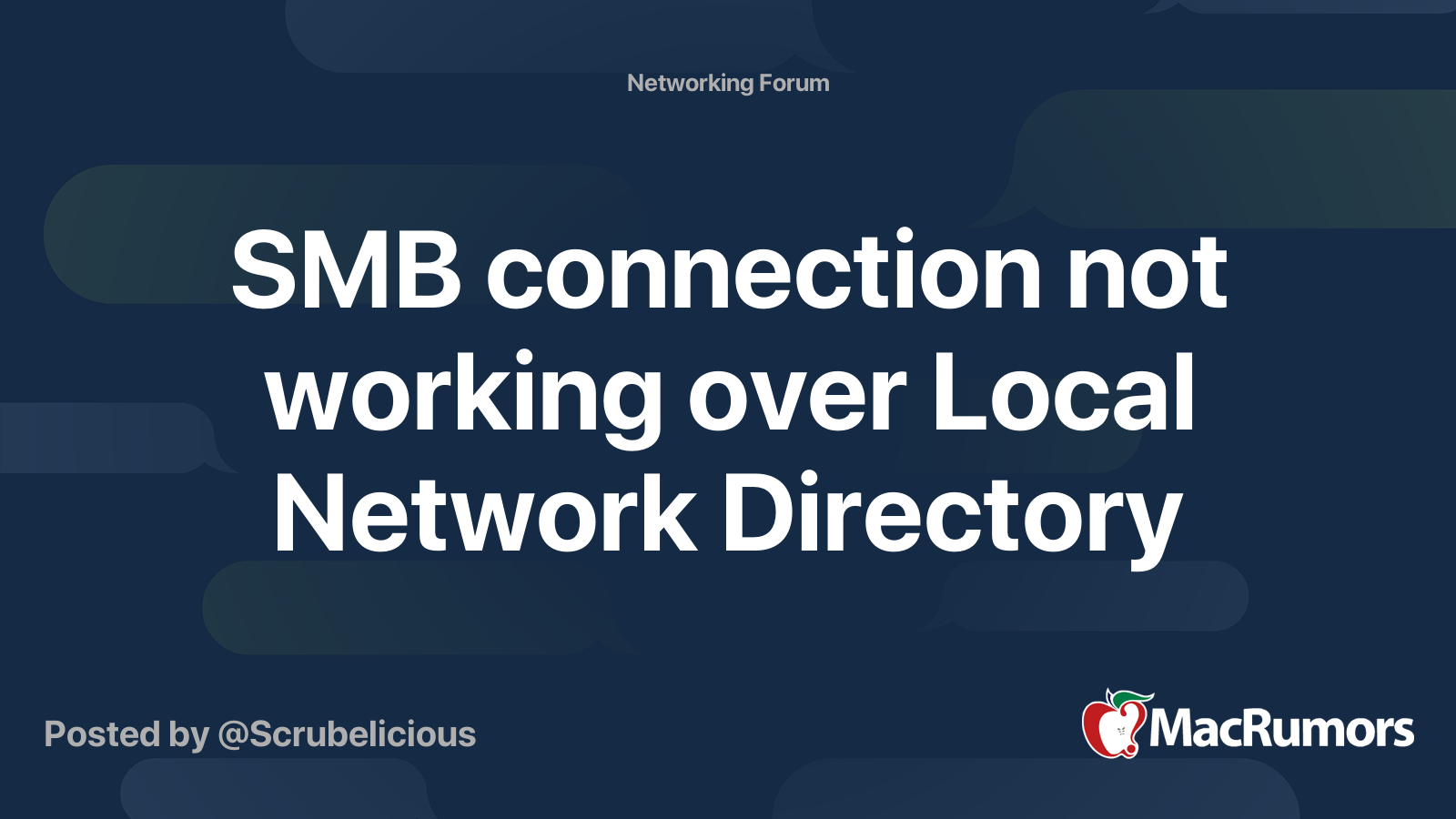 SMB connection not working over Local Network Directory MacRumors Forums