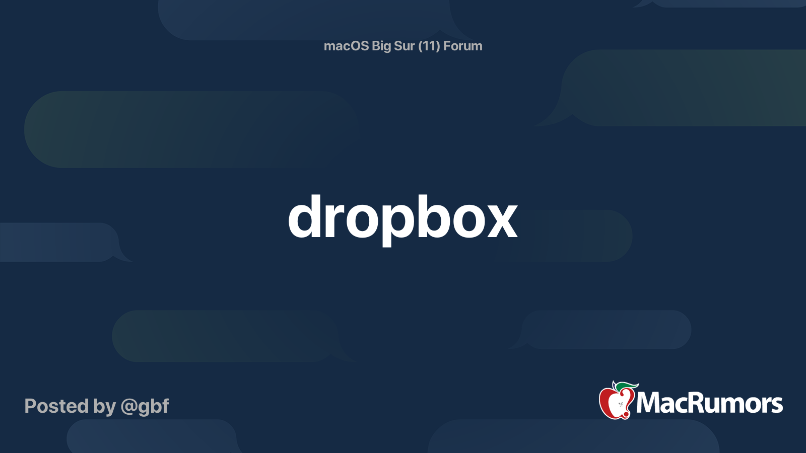dropbox | MacRumors Forums