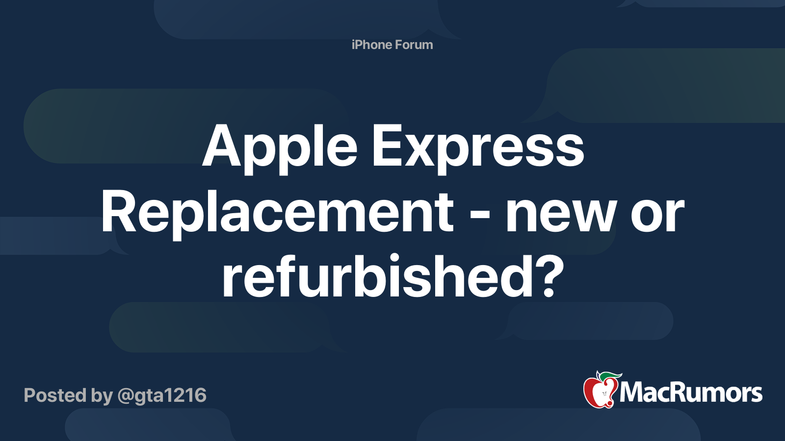 Apple Express Replacement - new or refurbished? | MacRumors Forums