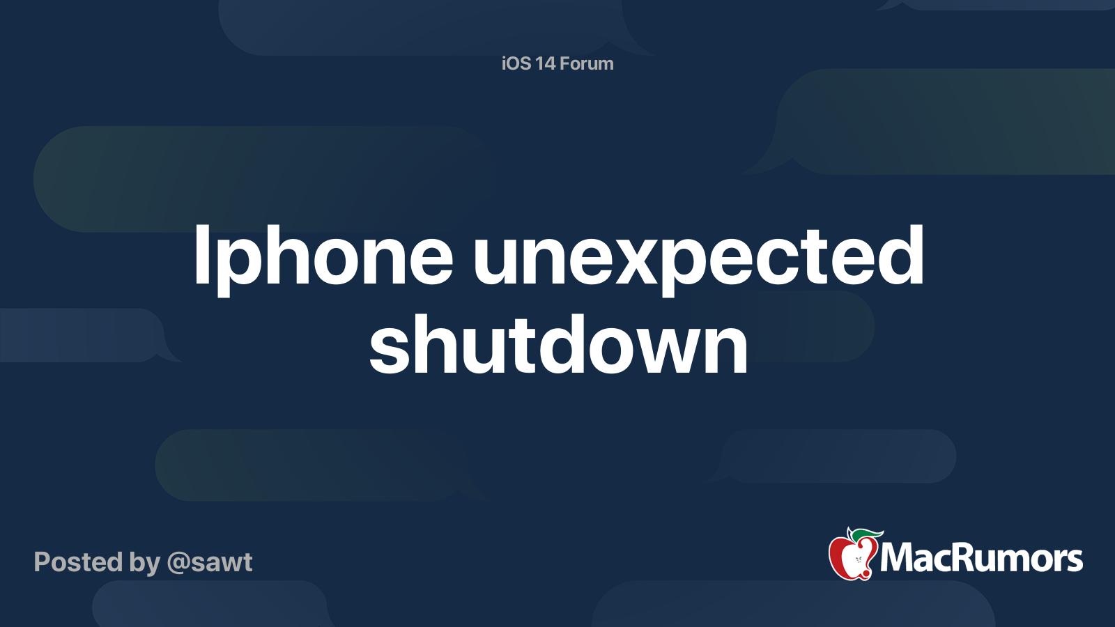 Iphone unexpected shutdown | MacRumors Forums