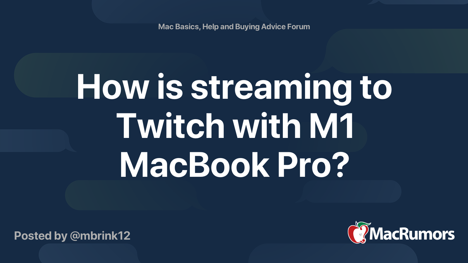 How Is Streaming To Twitch With M1 Macbook Pro Macrumors Forums