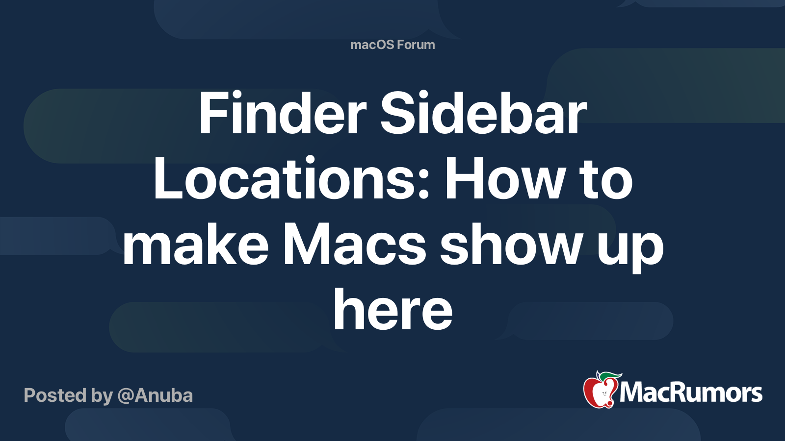 Finder Sidebar Locations: How to make Macs show up here | MacRumors Forums