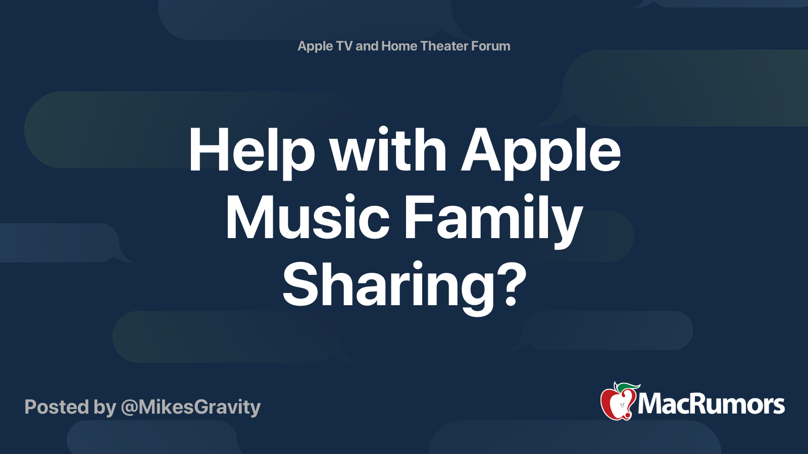 Help with Apple Music Family Sharing?