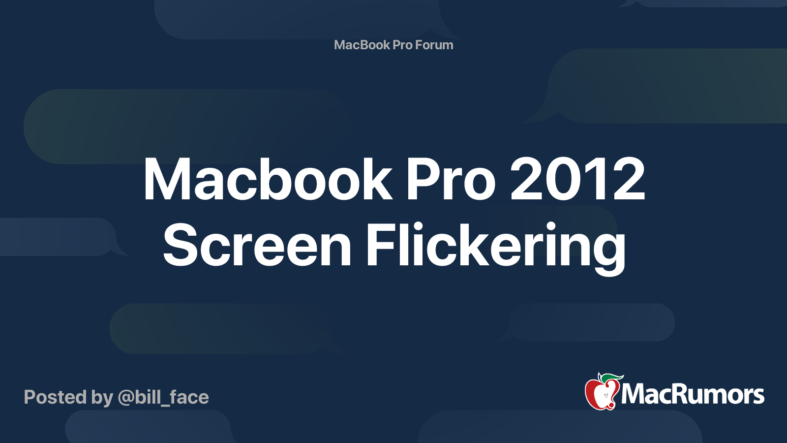 Macbook Pro 2012 Screen Flickering MacRumors Forums