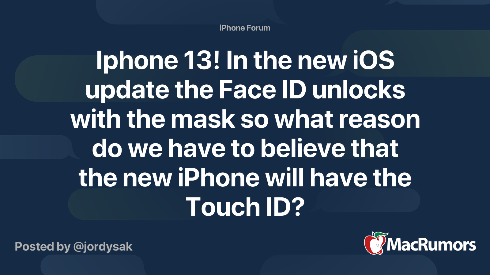 Iphone 13! In the new iOS update the Face ID unlocks with the mask so ...