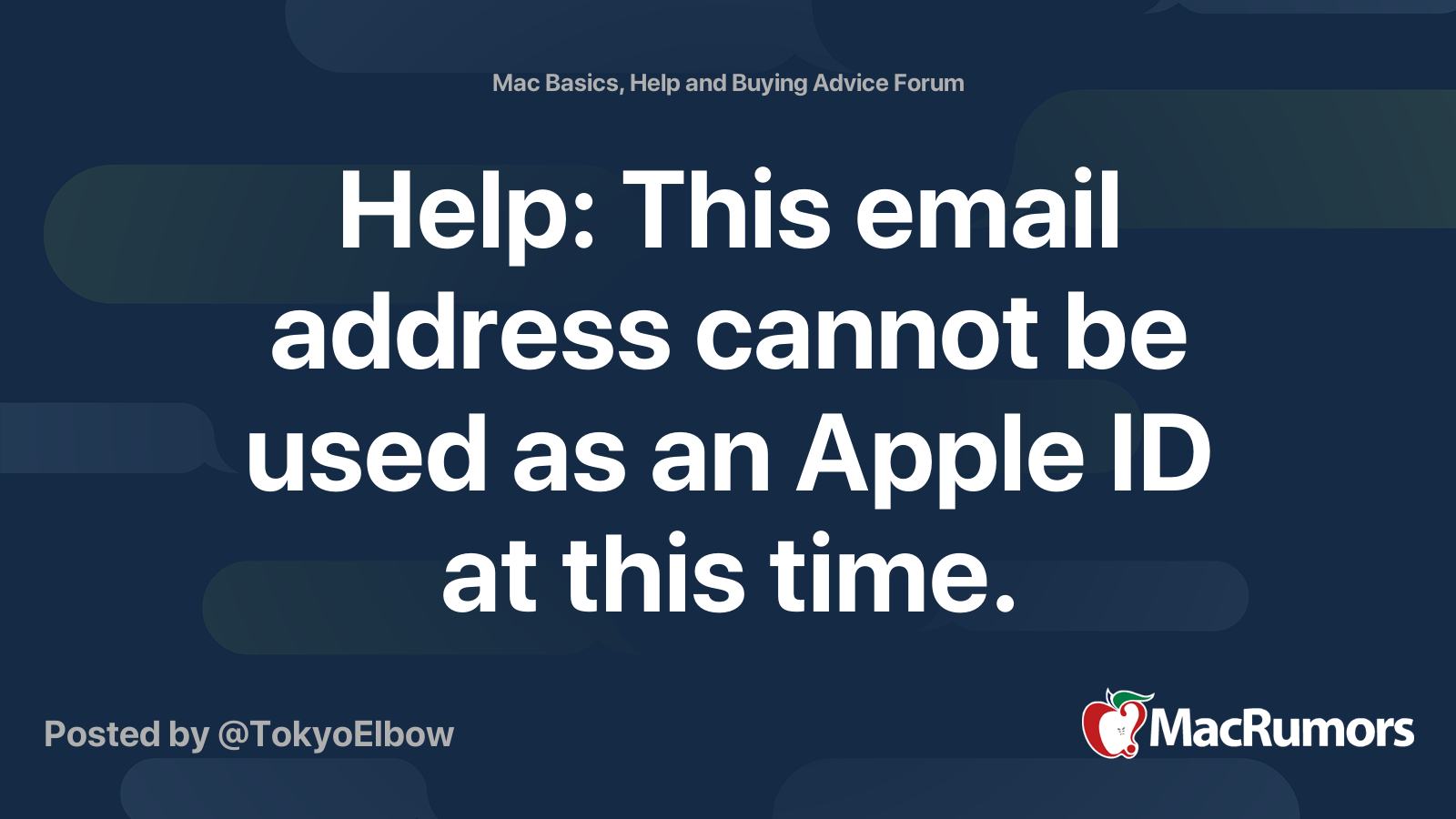 Help this email address cannot be used as an apple id at this time