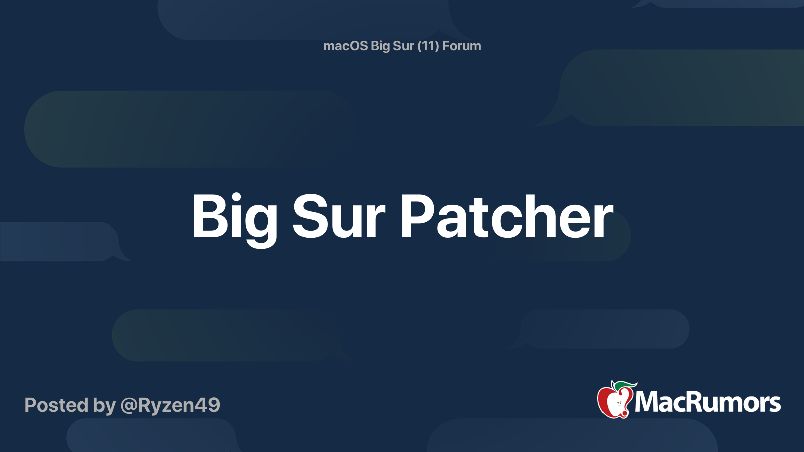 Macos Big Sur Patcher Dosdude